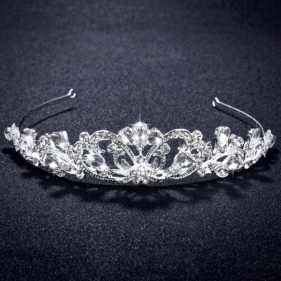"Chantelle" - Rhinestone Bridal Tiara - Available in Silver and Yellow Gold