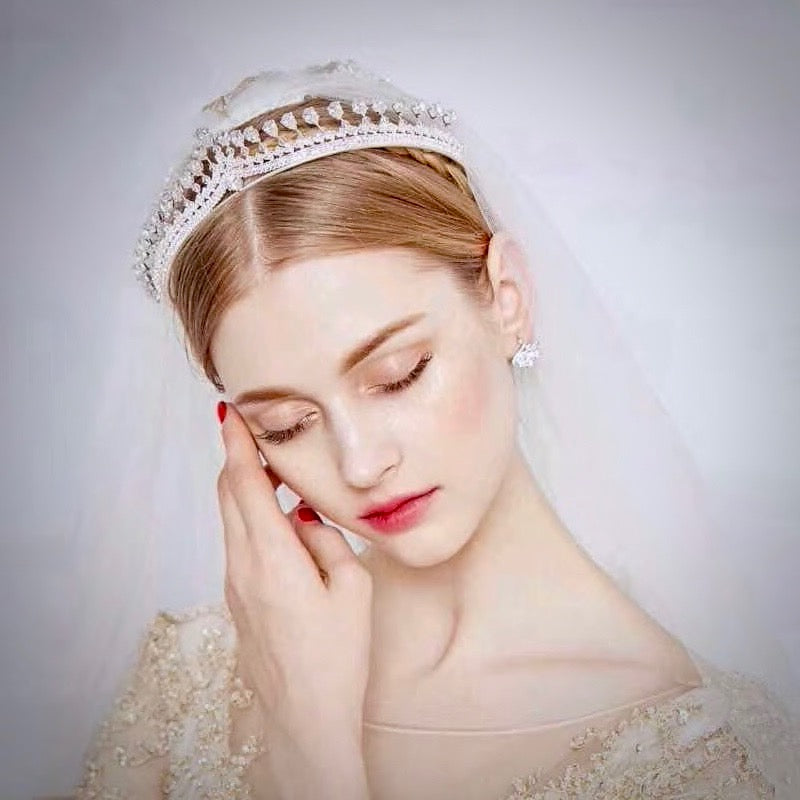 Cher - Silver Cubic Zirconia Bridal Tiara