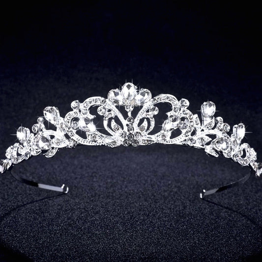 "Chantelle" - Rhinestone Bridal Tiara - Available in Silver and Yellow Gold