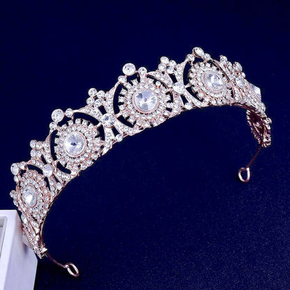 "Donatella" - Rhinestone Bridal Tiara - Available in Rose Gold and Silver