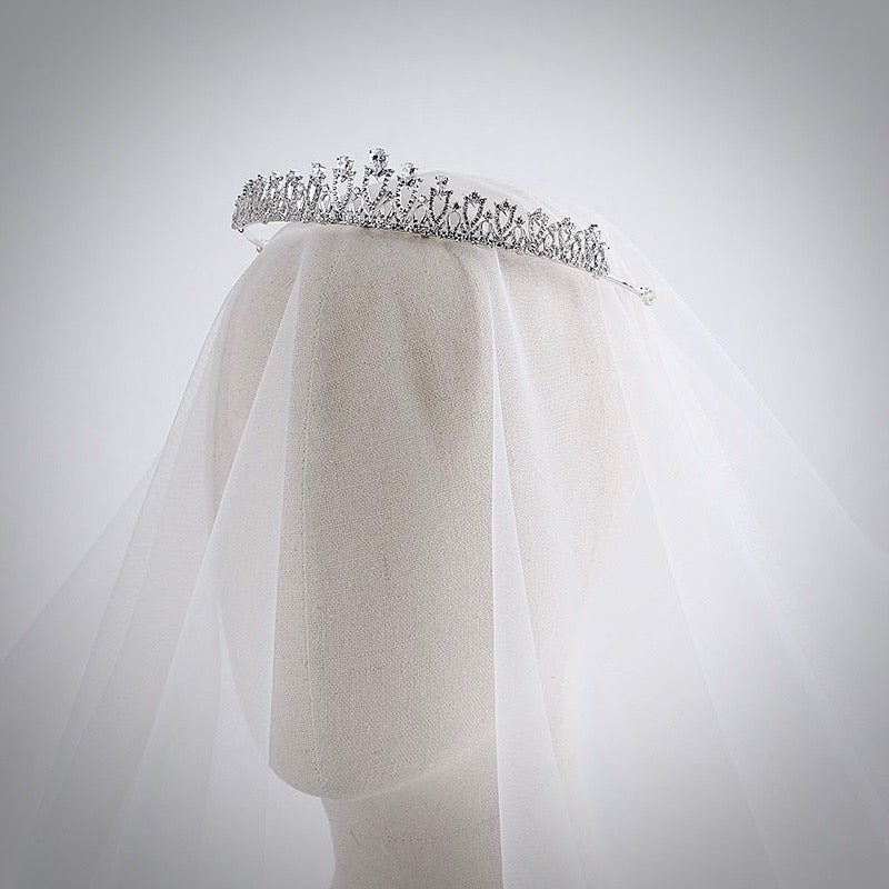 Karyssa - Silver Cubic Zirconia Bridal Tiara