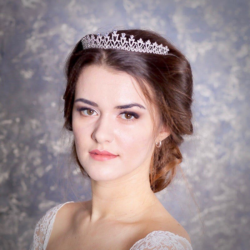 Karyssa - Silver Cubic Zirconia Bridal Tiara