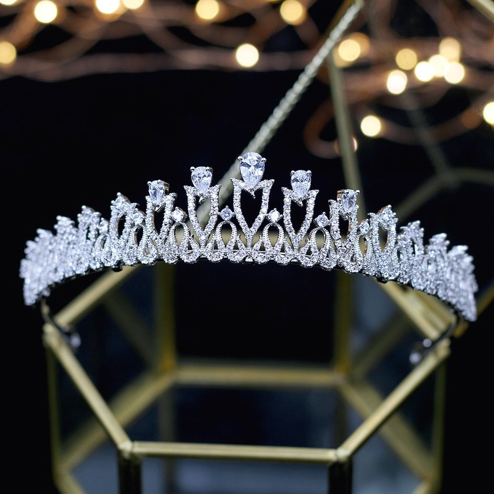 Karyssa - Silver Cubic Zirconia Bridal Tiara