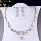 "Kariyah" - Gold Bridal 3-Piece Jewelry Set With Tiara