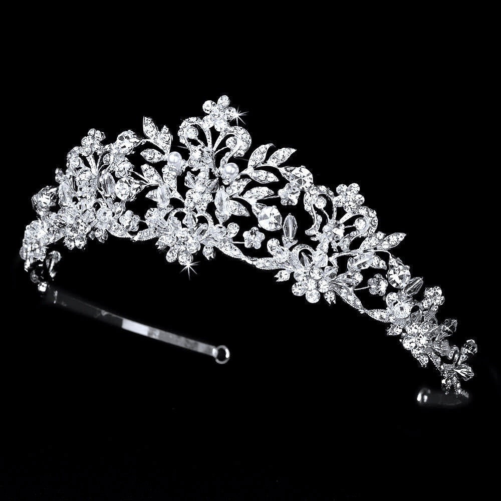 "Simone" - Crystal Bridal Tiara - Available in Silver, Rose Gold and Yellow Gold