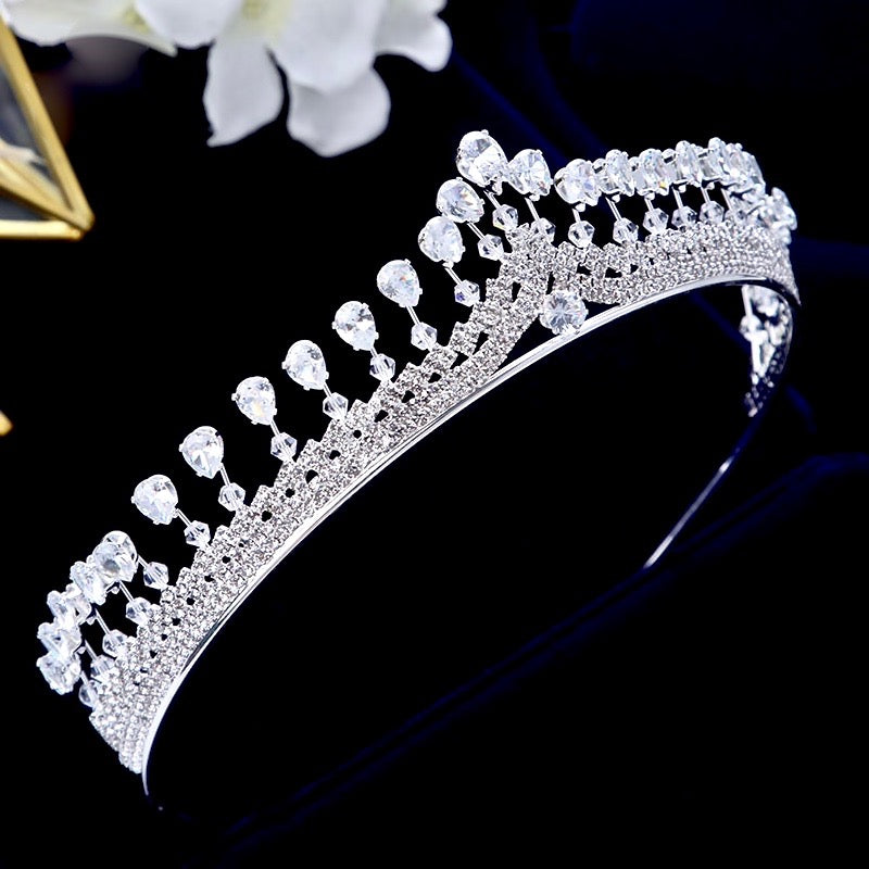 Cher - Silver Cubic Zirconia Bridal Tiara