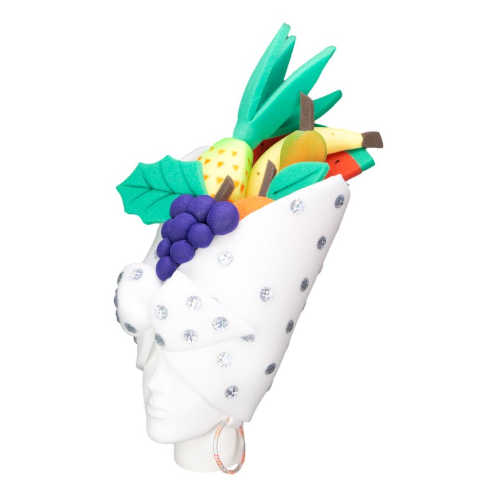 White Bride Carmen Miranda Hat