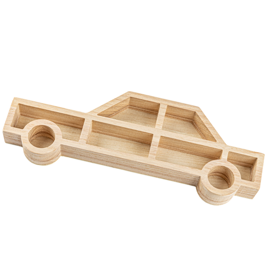 car shaped wood tray 15" x5.6x1.25 2 pack
