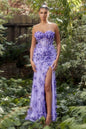 Hydrangia Mermaid Corset Gown With Detachable Sleeve