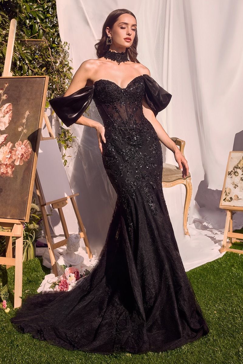 Strapless Lace Mermaid Gown & Removable Accessory