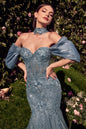 Strapless Lace Mermaid Gown & Removable Accessory