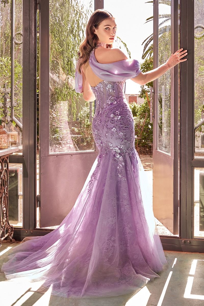 Strapless Lace Mermaid Gown & Removable Accessory