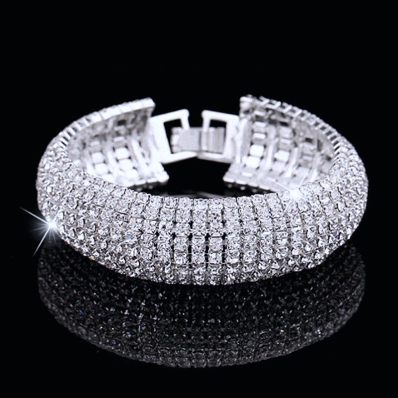 "Verona" - Crystal Bridal Bracelet - Available in Rhodium and Gold