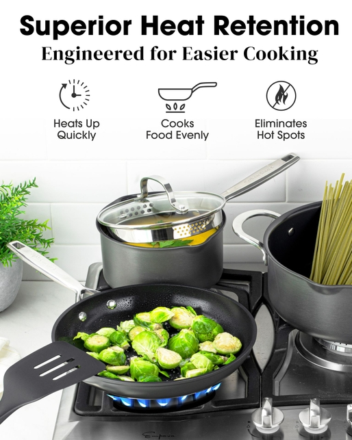 Gotham Steel Pro Hard Anodized 11 Piece Cookware Set
