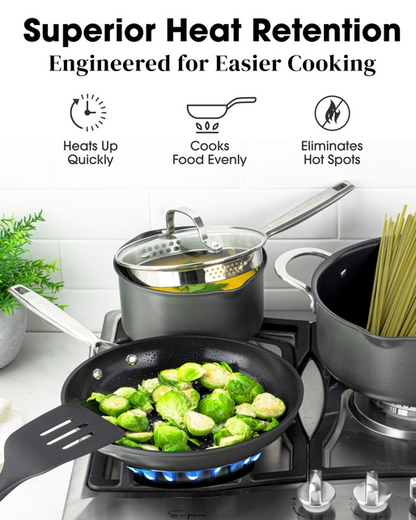 Gotham Steel Pro Hard Anodized 11 Piece Cookware Set