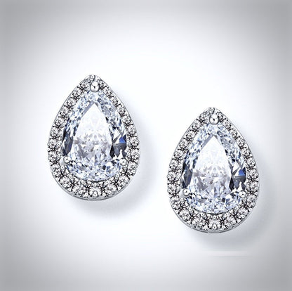 Lyric - Cubic Zirconia Bridal Earrings - Available in Silver, Rose Gold and Yellow Gold
