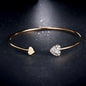 Vivian - Delicate Heart Bangle Bracelet - Available in Silver and Rose Gold