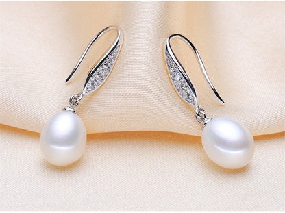 "Deana" - Sterling Silver and Natural Pearl Bridal Jewelry Set - More Colors Available