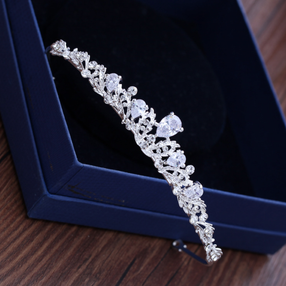 "Rochelle" - Wedding Cubic Zirconia Tiara - Available in Silver, Rose Gold and Yellow Gold