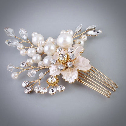 "Lorelei" - Pearl and Crystal Bridal Hair Comb
