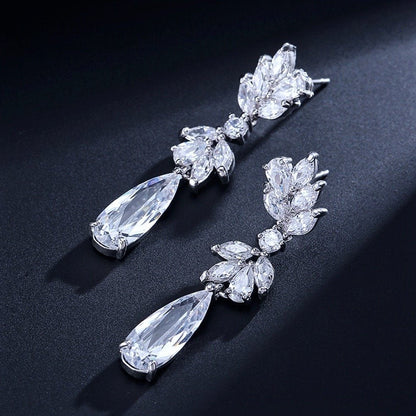 Gemma - Cubic Zirconia Bridal Earrings - Available in Rose Gold, Silver and Yellow Gold