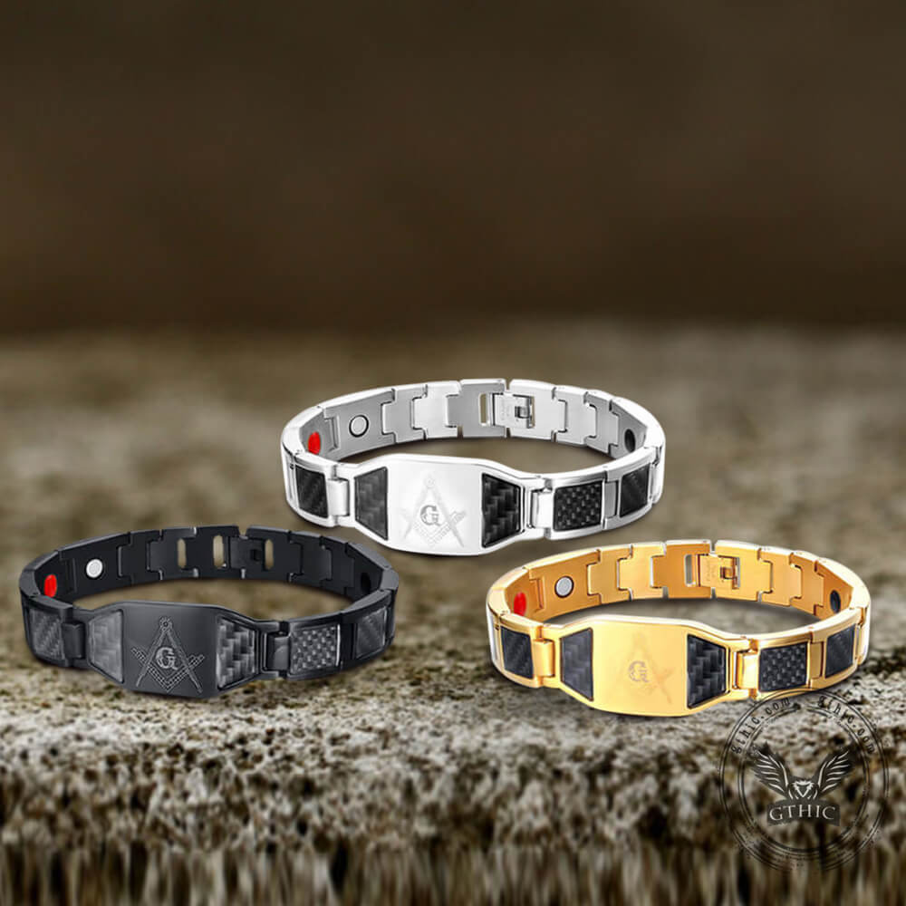 AG Fiber Germanium Stone Stainless Steel Bracelet