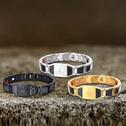 AG Fiber Germanium Stone Stainless Steel Bracelet