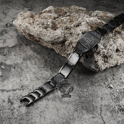 AG Fiber Germanium Stone Stainless Steel Bracelet