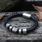 AG Woven Stainless Steel Leather Masonic Bracelet