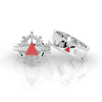 Alchemist 3 Piece Ring Set (Women)- 14k Rose Gold Video Game Inspired Rings