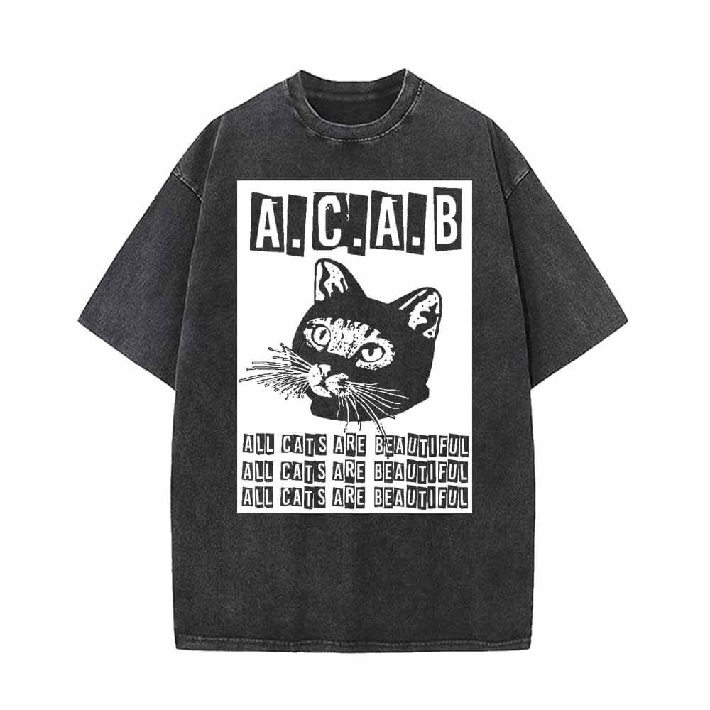 All Cats Are Beautiful ACAB Vintage Washed T-shirt