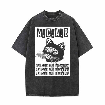 All Cats Are Beautiful ACAB Vintage Washed T-shirt