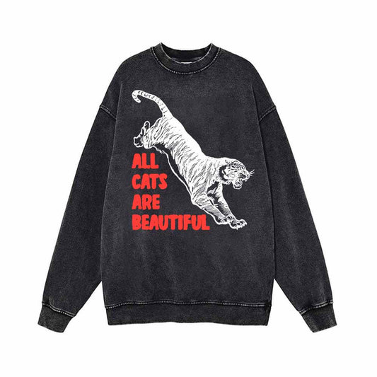 All Cats Are Beautiful Tiger Vintage Washed Sweatshirt