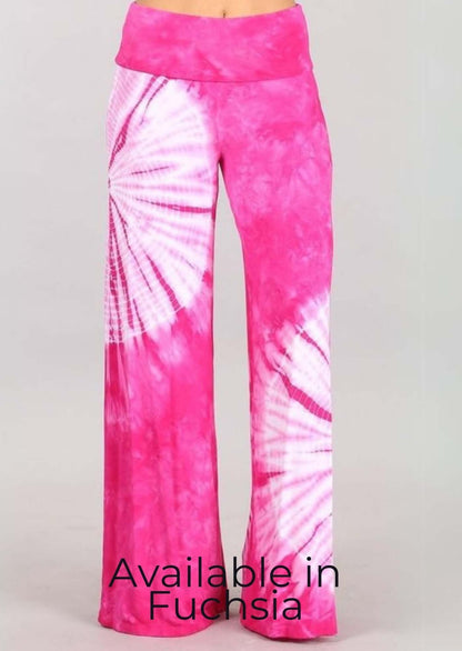 Nautical Navy Tie Dye Palazzo Pants Made in USA