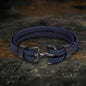 Anchor Buckle Braided Leather Stainless Steel Bracelet