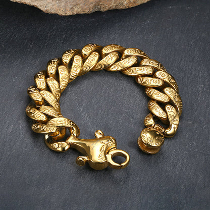 Ancient Egyptian Hieroglyphics Stainless Steel Bracelet