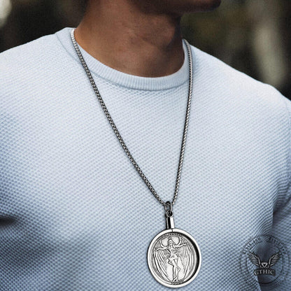 Angel And Demon Alloy Hobo Nickel Coin Pendant
