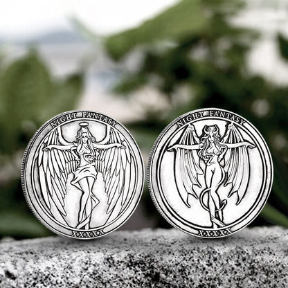 Angel And Demon Alloy Hobo Nickel Coin Pendant
