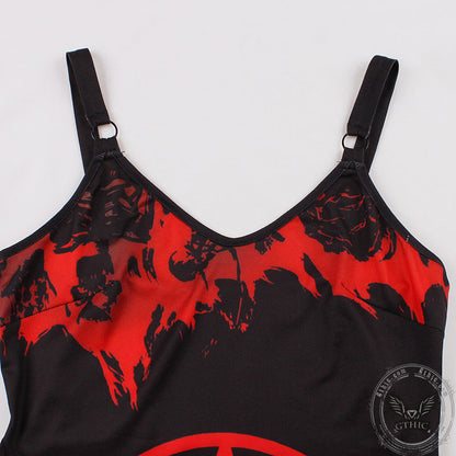 Angel Wings Pentagram Sleeveless Gothic Dress