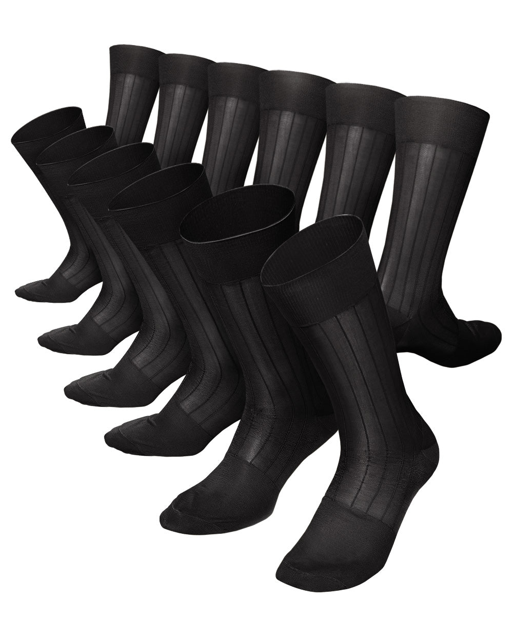 Vittorio Farina Men's Ribbed Shear Nylon Anklet Dress Socks