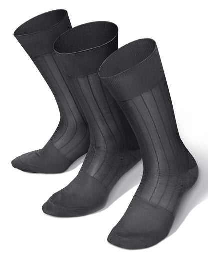 Vittorio Farina Men's Ribbed Shear Nylon Anklet Dress Socks