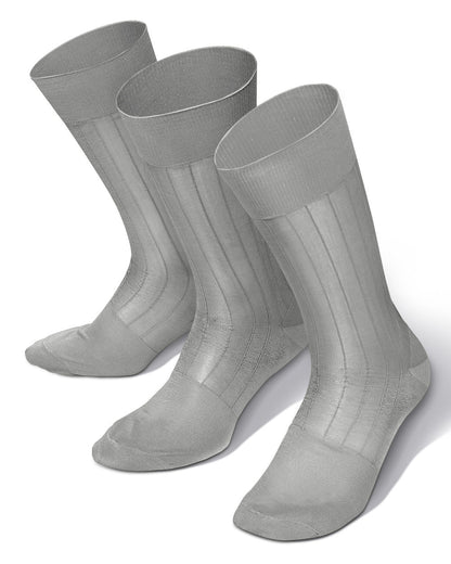 Vittorio Farina Men's Ribbed Shear Nylon Anklet Dress Socks