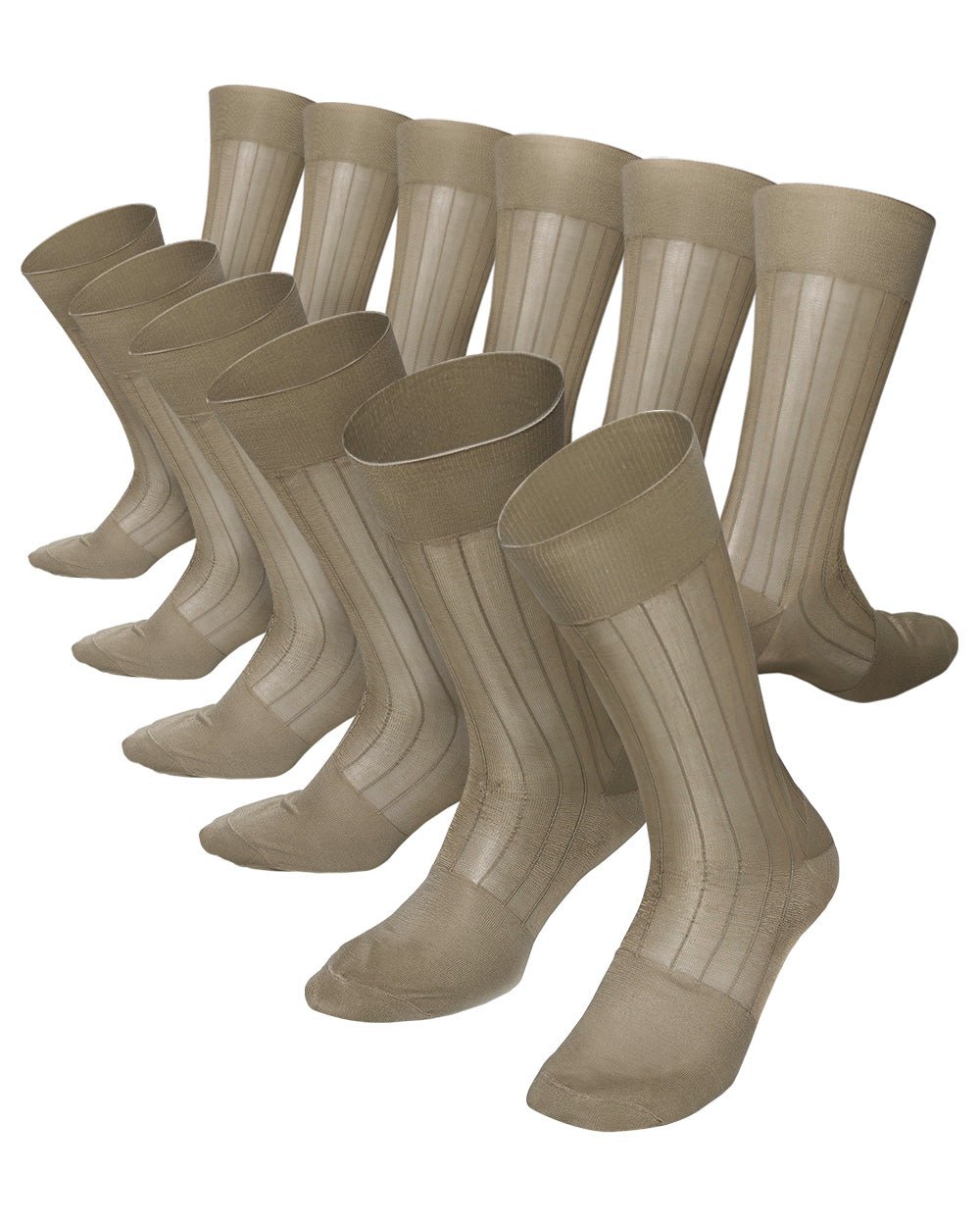 Vittorio Farina Men's Ribbed Shear Nylon Anklet Dress Socks