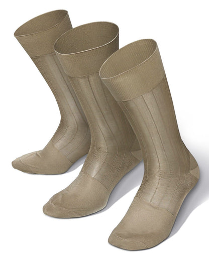 Vittorio Farina Men's Ribbed Shear Nylon Anklet Dress Socks