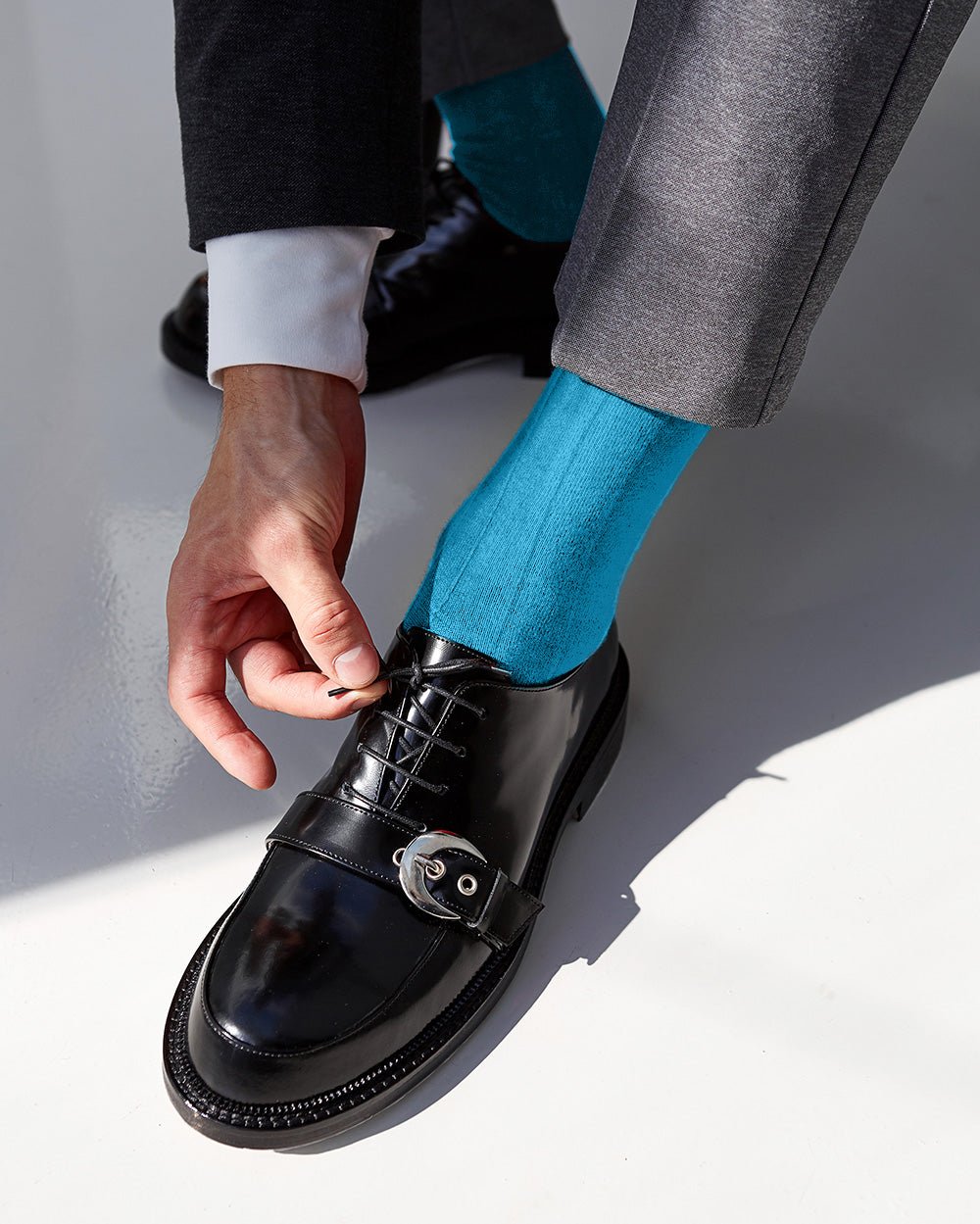 Vittorio Farina Men's Ribbed Shear Nylon Anklet Dress Socks