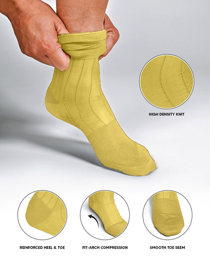 Vittorio Farina Men's Ribbed Shear Nylon Anklet Dress Socks