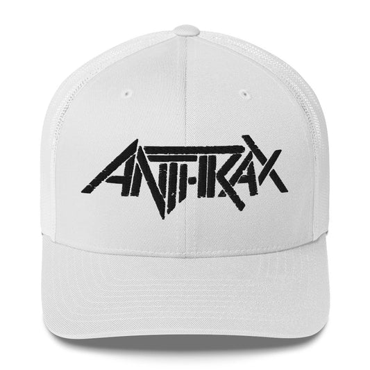 Anthrax - Black on White Trucker HD Embroidered Hat