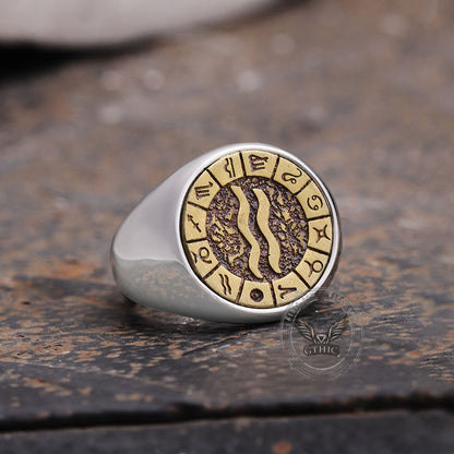 Aquarius Stainless Steel Ring