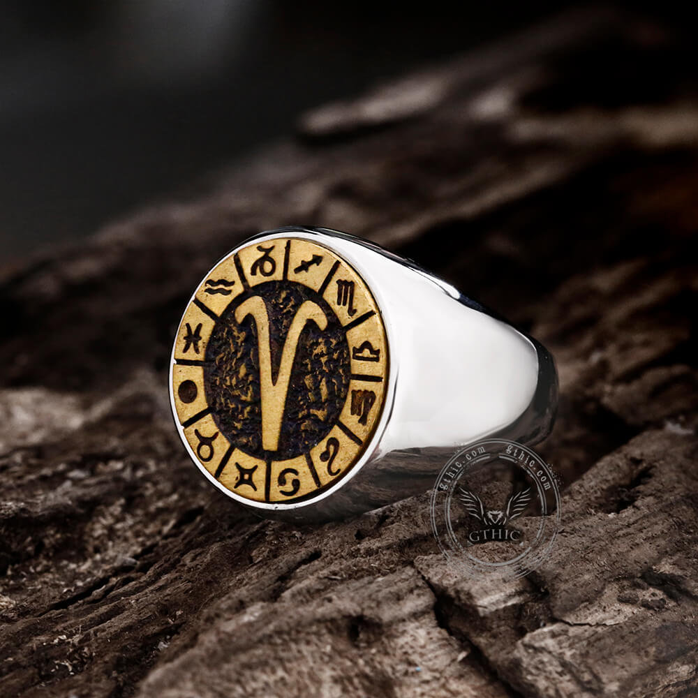 Aries Stainless Steel Ring