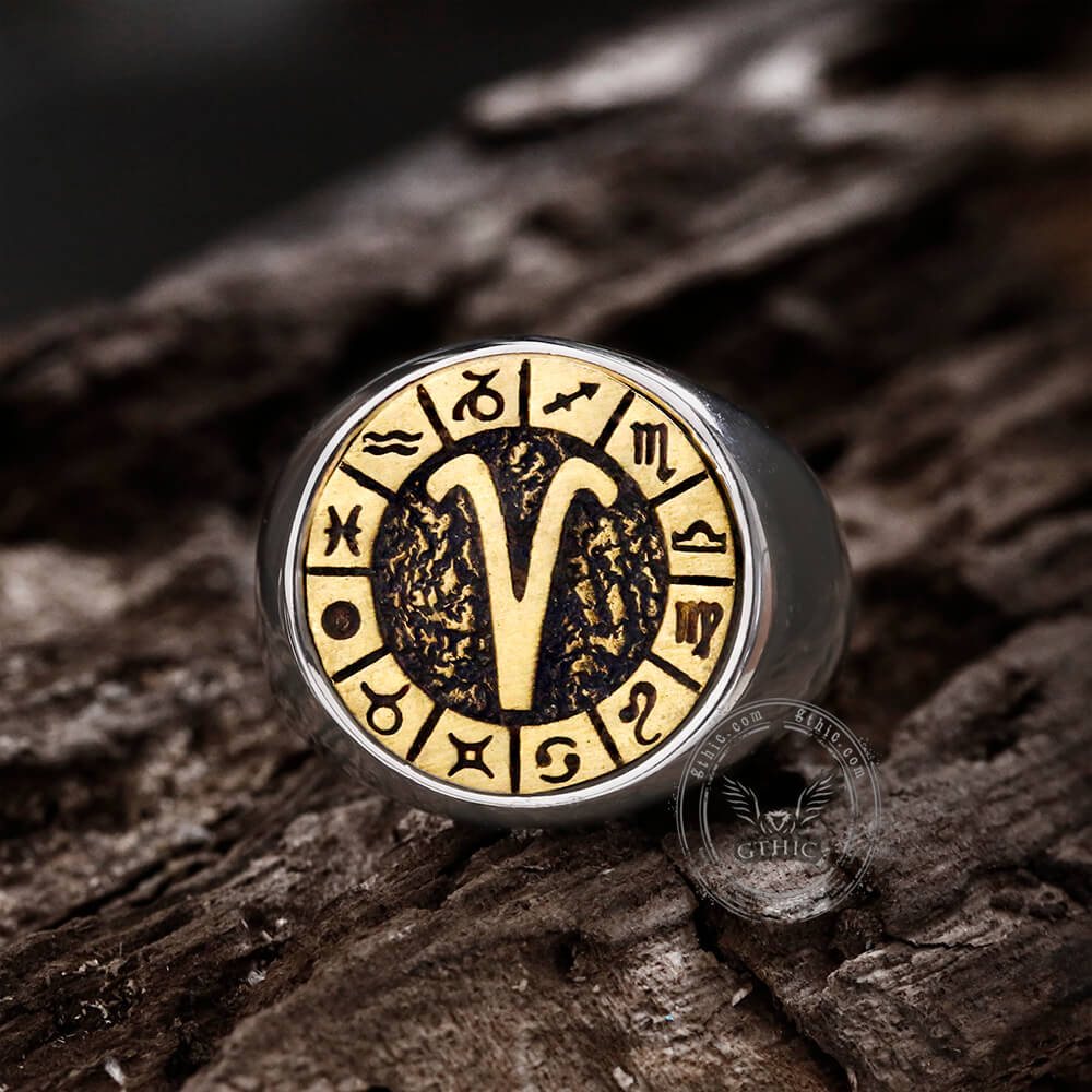 Aries Stainless Steel Ring